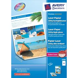 AVERY Zweckform Fotopapier Premium Colour Laser DIN A4 hochglänzend 200 g/m2