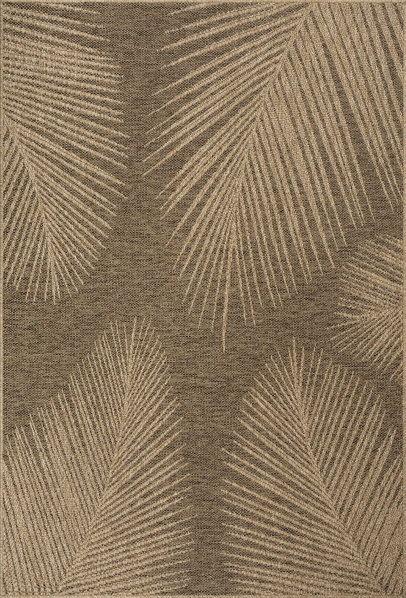 The Carpet Kansas buitenkleed met palmmotief, naturel, 160 x 230 cm