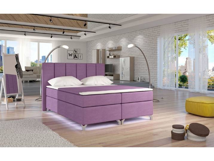 Fun Möbel Boxbett Schlafzimmerbett PARMA mit LED (inkl. Bettkästen, inkl. Kaltschaumtopper)