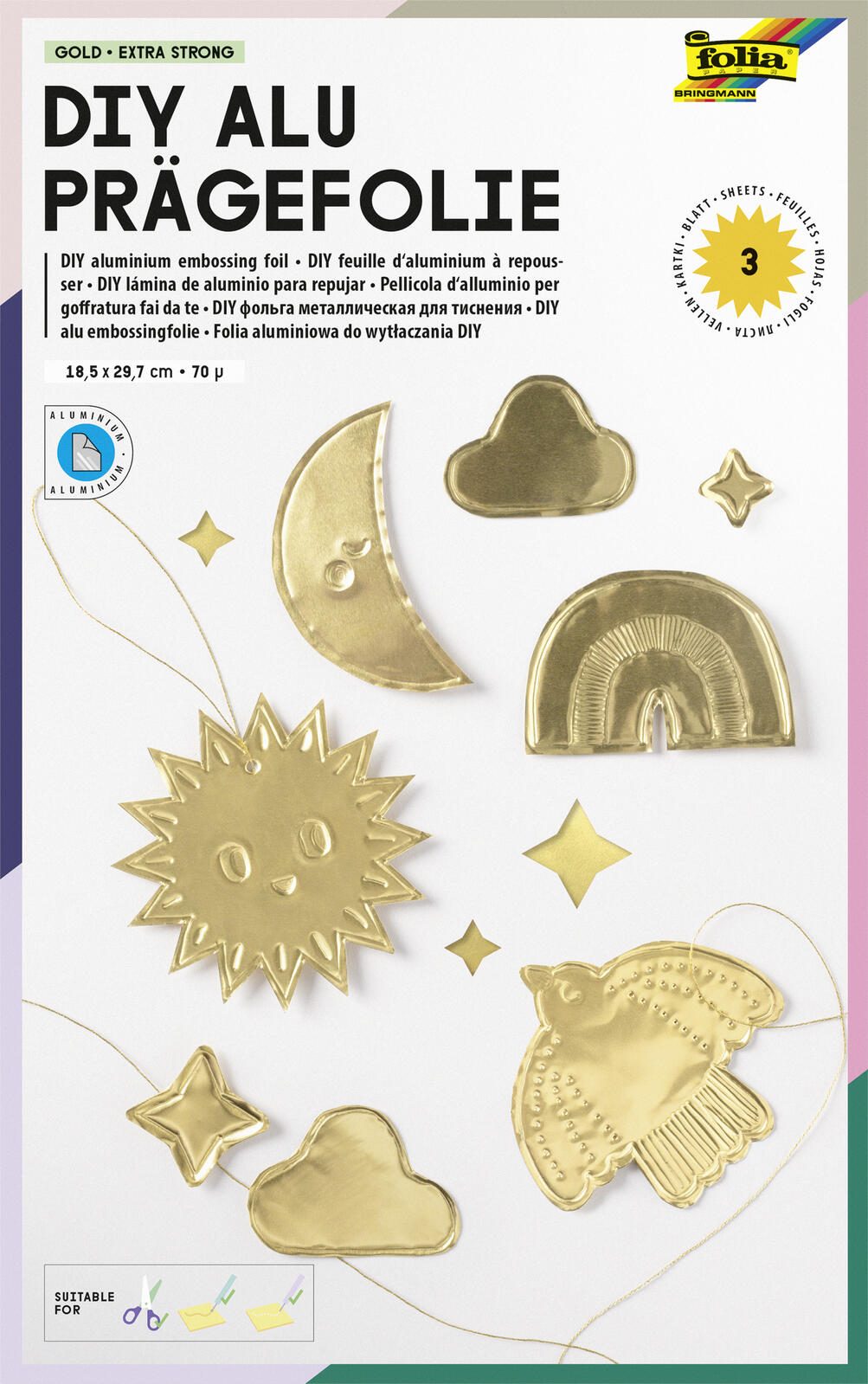 folia Prägefolie gold, 3 Blatt 00521