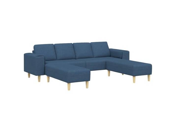 VIHHQGC Wohnzimmer Couch 3 pcs Blau Polyester Schaumstofffüllung, Braune Beine, Ergonomische Armlehnen, Modernes Design
