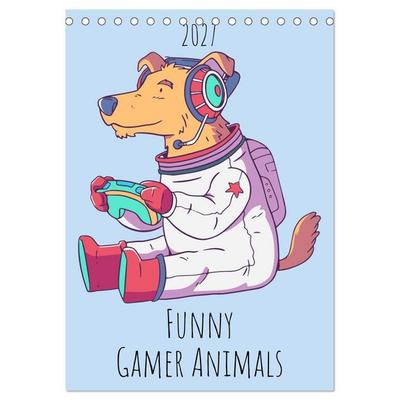 Funny Gamer Animals (Desk Calendar 2027 DIN A5 portrait), CALVENDO 12 Month DeskCalendar