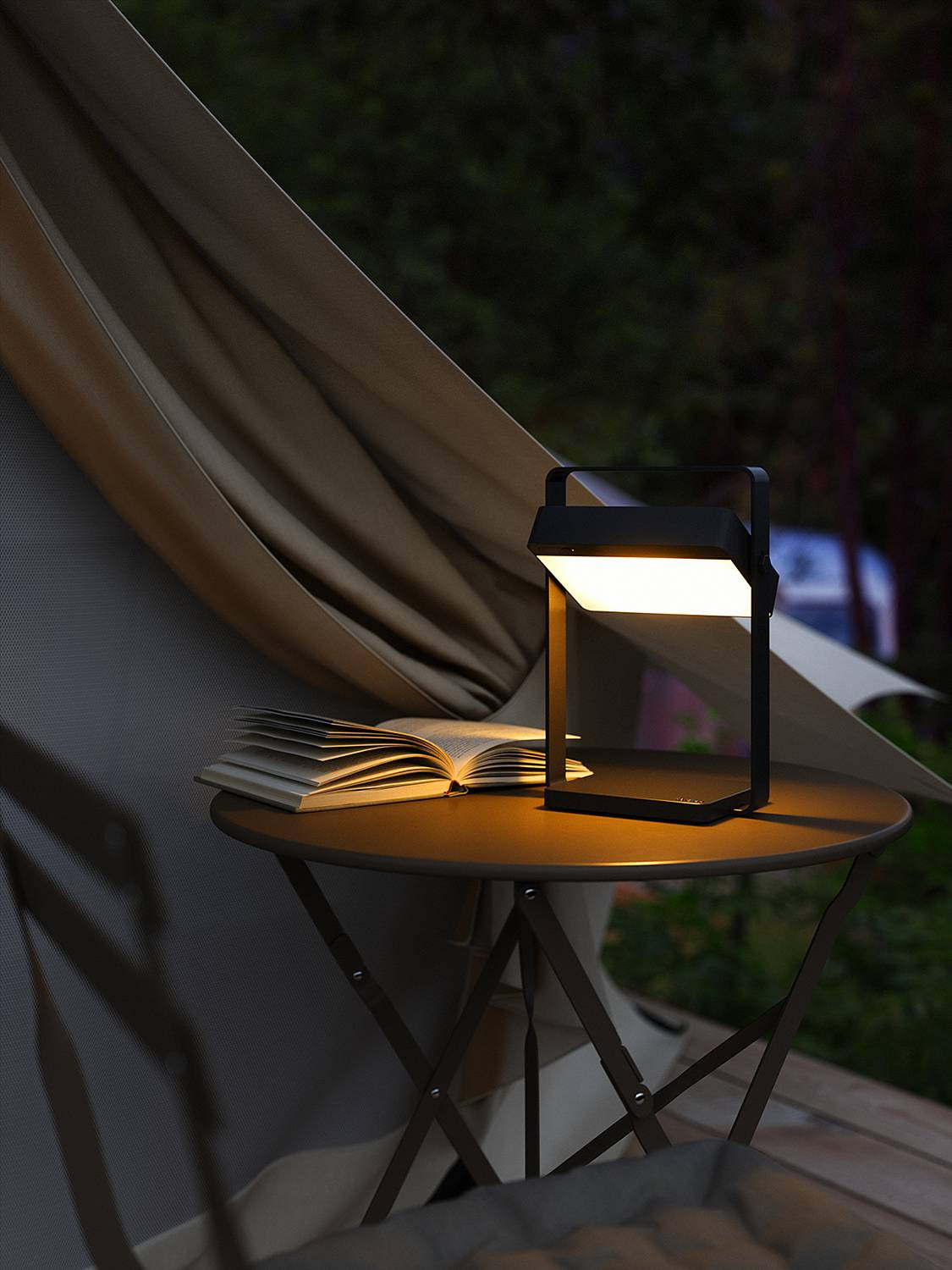 Nordlux Saulio Solar draagbare tafellamp zwart aluminium IP44 B: 24 cm, D: 11 cm, H: 17 cm
