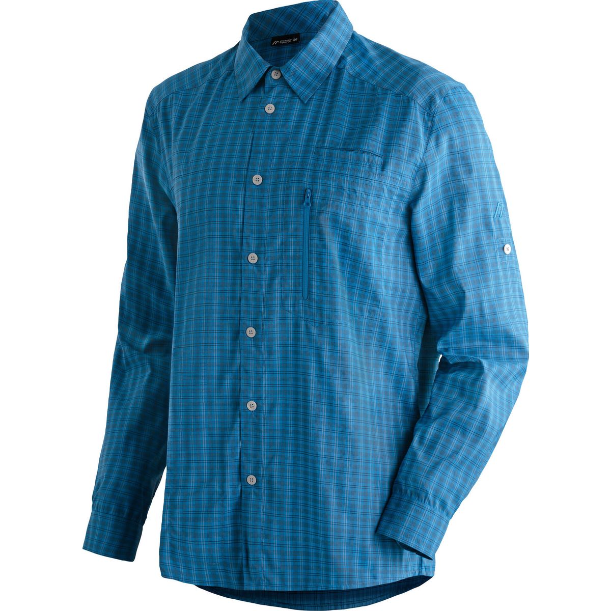 Maier Sports Mats Long Sleeve blue check (M20274) 52 3000175-M20274-52