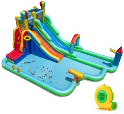 Costway Inflatable Water Slide Park Giant Bounce House with 950W Blower