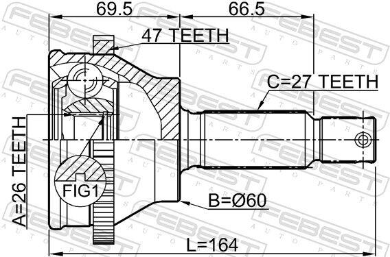 Febest Gelenksatz, Antriebswelle 1210son25a47 Vorderachse Für Hyundai