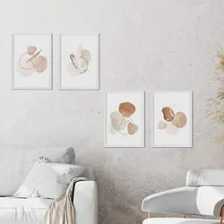 POSTER Set mit 4 Kunst Folien mit abstrakten Formen und Figuren A3 Rahmenlos