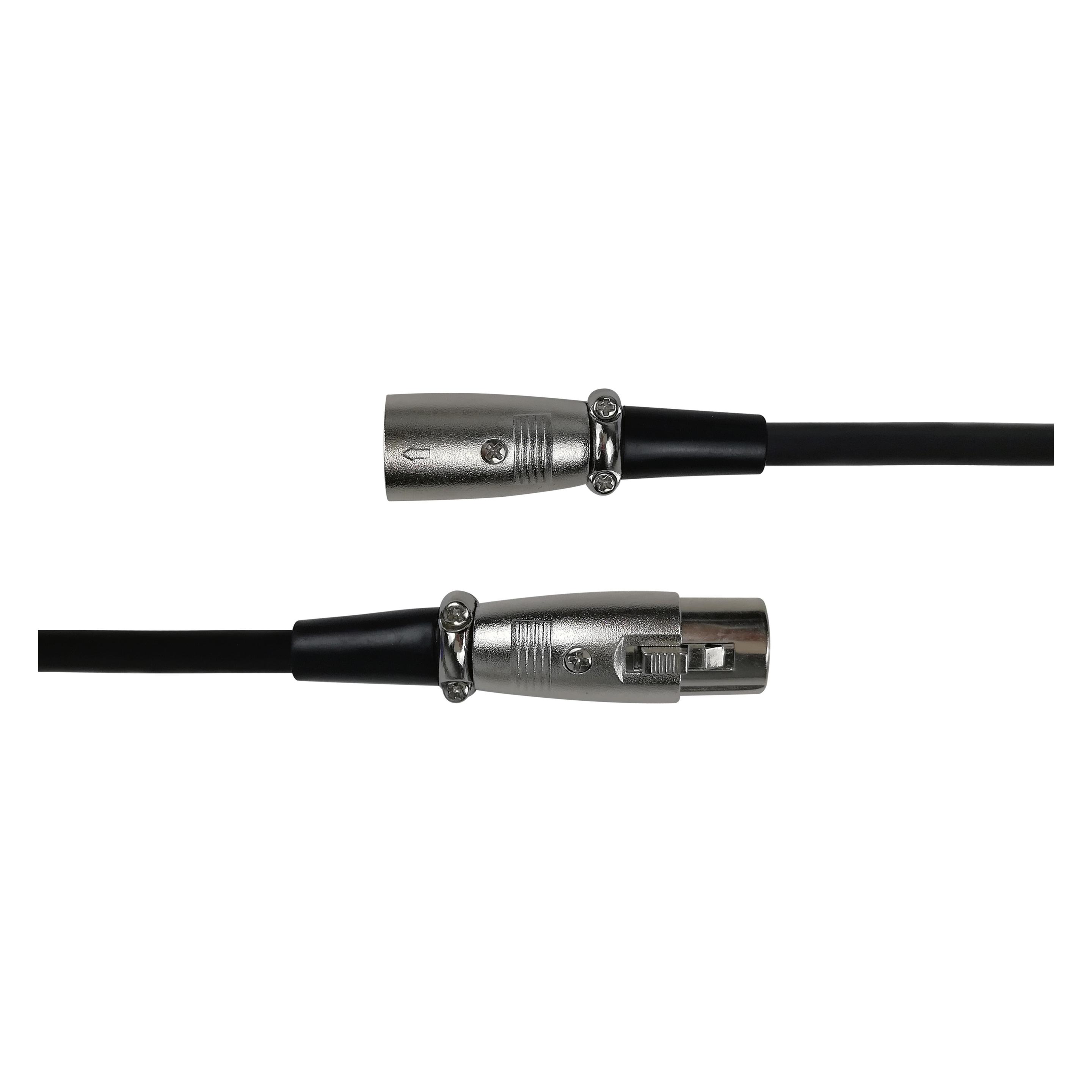 Deltaco XLR audio cable 3pin male 3pin female 26 AWG 1m black (1 m, XLR Kabel) (160001)