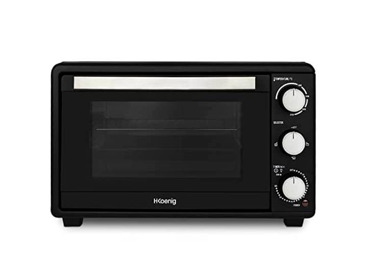 H.Koenig Mini Four 25L Electrique FO25 Posable Compact Multifonction Performant 1500W Programmable 4 modes de cuisson\, 230°\,Minuteur 60 min\, Porte en Verre\, grille de cuisson