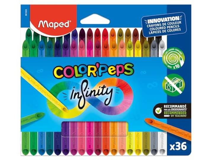 Maped - 36 Crayons de Couleur Color'Peps Infinity - 100% Mine