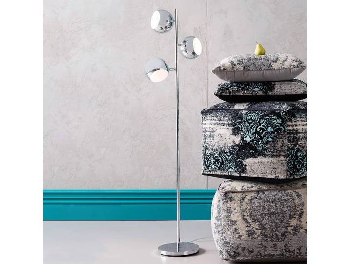 Vloerlamp CALOTTA, chroom / zilver, Woon-/ Eetkamer, metaal, Modern, vloerlamp