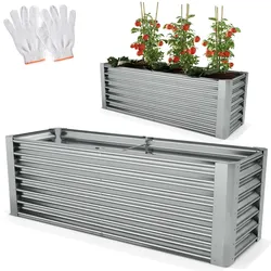 Hochbeet Stahl Silber XL