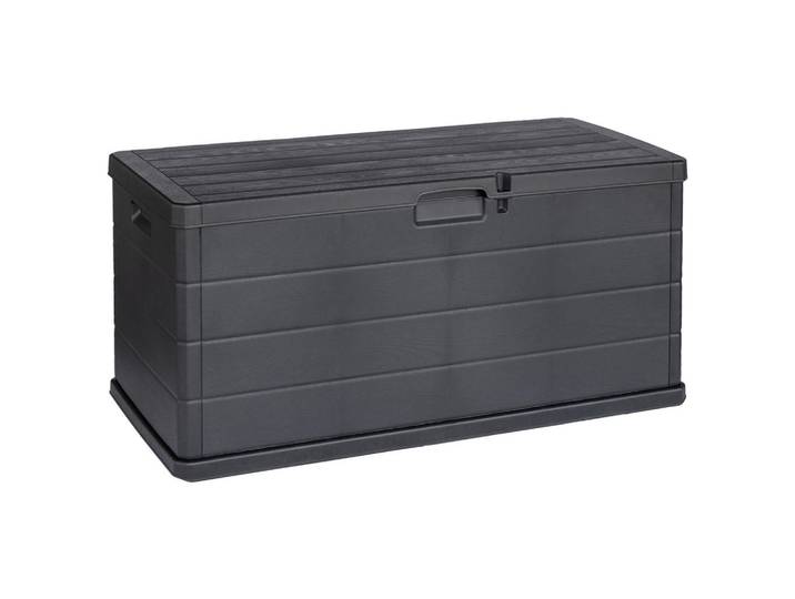 Kissenbox, Anthrazit, Kunststoff, 118 cm, Made in Italy, Deckel, Rollen, rollbar, Deckel abnehmbar, Deckel aufklappbar, regenabweisend, wetterfest, wetterbeständig, geeignet zum Sitzen, recycelbar, Gartenzubehör, Gartenbox