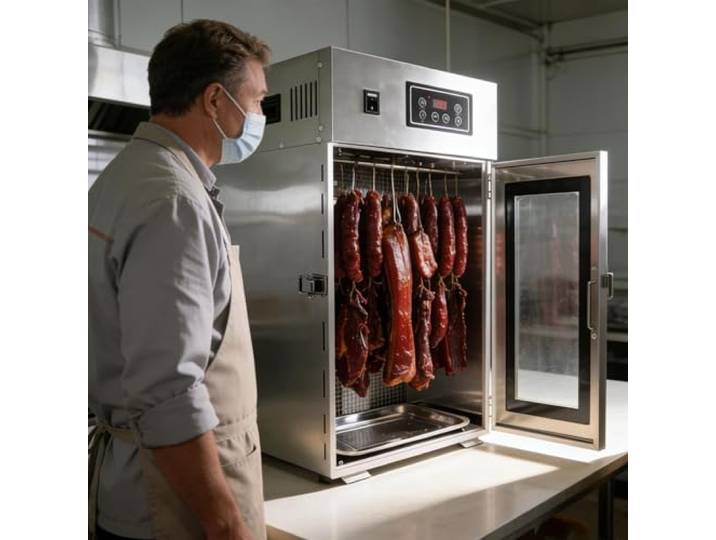 lealovengzh Edelstahl-Biltong-DöRrgeräT,Trockenschrank Für Fleisch– GroßEs FassungsvermöGen (7,5Kg),14 Haken, Temperaturregelung Von 30–90°C – Zum Trocknen Von Biltong, Fleisch Und Wurst
