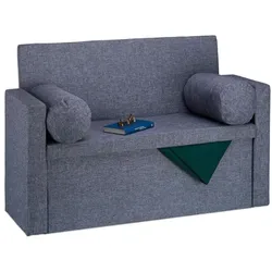 Relaxdays Sitzbank Lehne mit Kissen Anthrazit