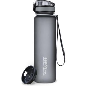 720DGREE Trinkflasche uberBottle Stone Gray, aus Kunststoff, grau, mit Sieb, 1 l