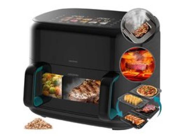 Cecotec Air Fryer Cecofry&Grill SmokinPrime 11000. Friteuse à Air sans Huile 11L Grill Plancha Fonction Fumoir