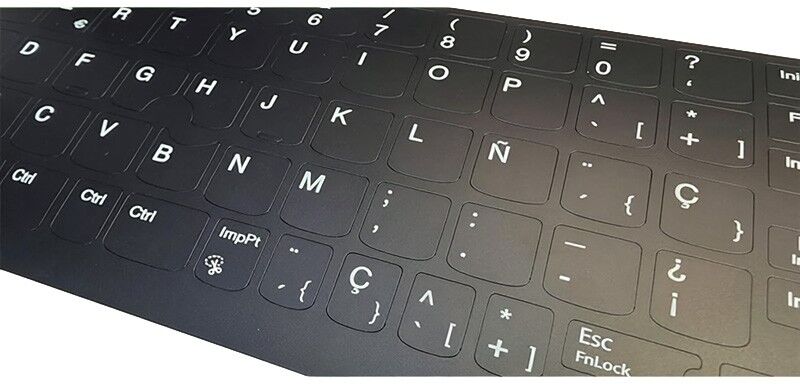 Kit de Autocolantes para Teclado Espanhol Completo para Lenovo, Cor Mate, Vinil Resistente