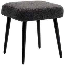FUSSHOCKER Sitzhocker Quadratischer Schminkhocker mit Kaschmir-Optik, Stahlbeine