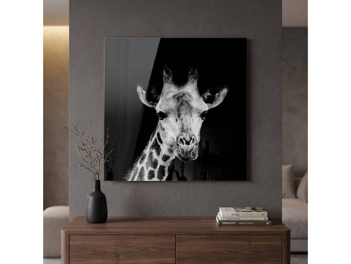 Schilderij Mocambo zwart vierkant - Glazen wanddecoratie