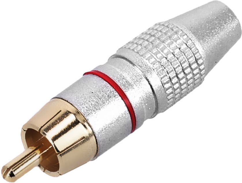 Adam Hall Connectors 4 Star Cr2 Red - Rca-Stecker Mit Rotem Code-Ring