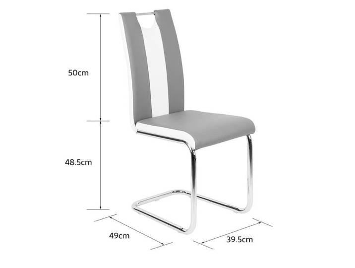 Chaises Tabourets de bar - SUPFINE - 2pcs - Gris - Métal - Cuir - Moderne - Lot de 2