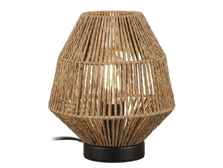 Lampe de table Ø 20cm Marron Fer verni Papier E27