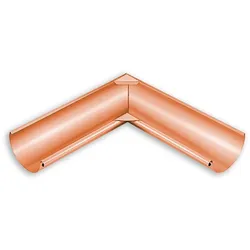 Rinnenwinkel Grömo Inneneck 90°, halbrund, Schenkellänge 500mm, Kupfer, verschiedene Größen (Ausführung: Nenngröße 280. Ø 127mm. Schenkellänge 500mm)