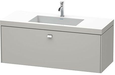 Duravit Brioso c-bonded Waschtisch mit Unterbau BR4603N1007, 120x48cm Betongrau/Chrom, o. Hahnloch