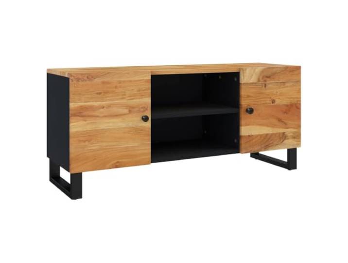 Makastle TV-Schrank Massives Akazienholz 105x33x46 cm Schwarz