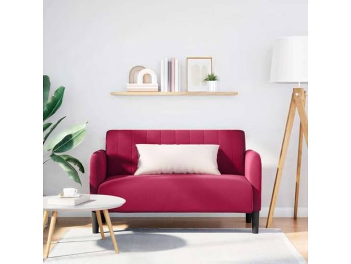 ZQQLVOO Zweisitzer-Sofa Weinrot 109 cm Samt Schaumstoff-Federkern, Sperrholzrahmen, Stabile Beine, Modernes Design