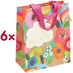 Glick Tragetasche »Kraft Rainbow« 26x31,5x13,5 cm 6 Stück mehrfarbig
