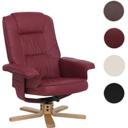 Relaxsessel Fernsehsessel Sessel ohne Hocker M56 Kunstleder FSC®-zertifiziert ~ bordeaux
