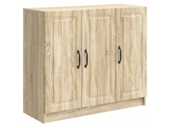 GFMGUEMV Sideboard Sonoma-Eiche Holzwerkstoff 89 x 34,5 x 77 cm Sideboard aus Holzwerkstoff, Metallgriffe, 90°-Pendeltüren, pflegeleichte Oberfläche, viel Stauraum