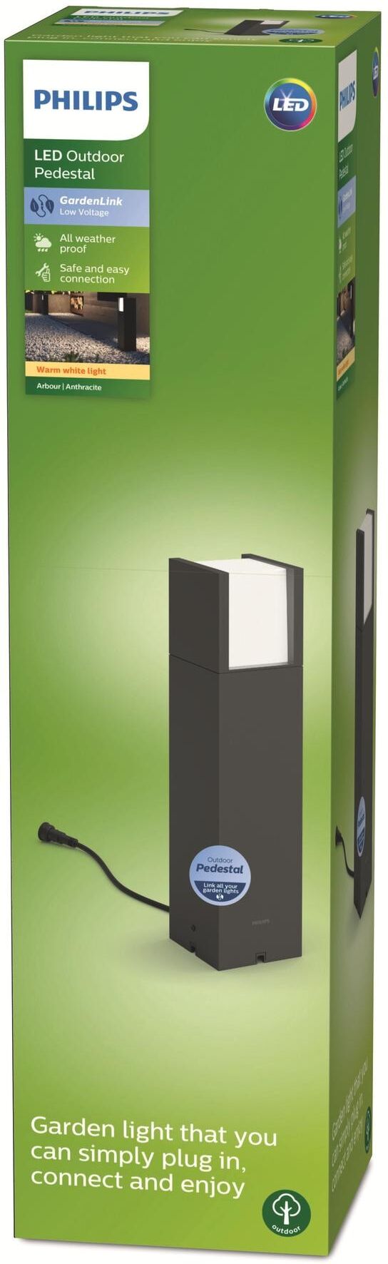 Philips Gartenleuchte "Sockel-Erweiterung 2700K anthrazit", schwarz, H: 40cm, Leuchten, Gartenleuchte schwarz H: 40cm