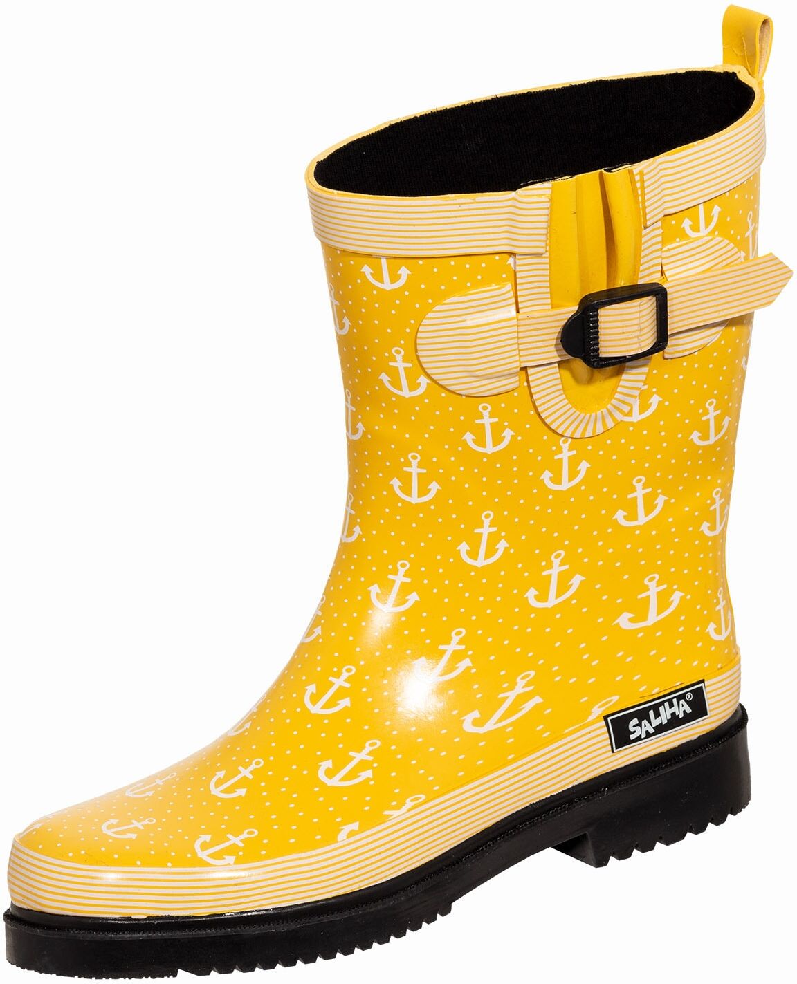 Gummistiefel BOCKSTIEGEL "Marleen", Damen, Gr. 42, gelb (gelb, multi), Obermaterial: 100% Naturkautschuk NaRubber., Schuhe Gummistiefel
