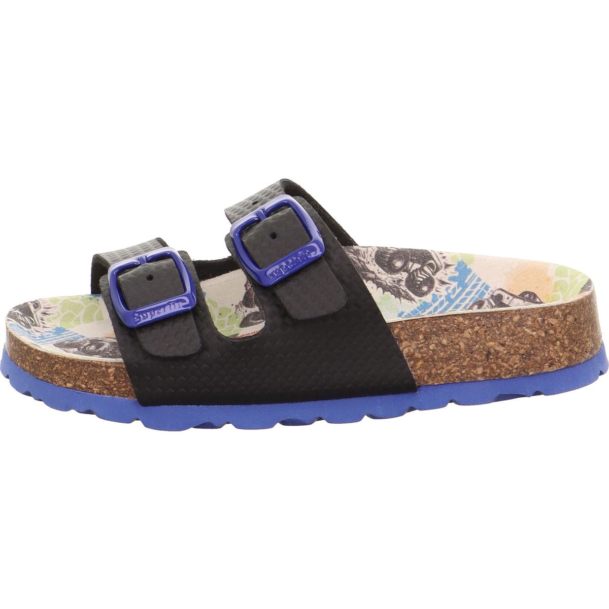 Superfit Fussbettpantoffel schwarz/blau (0100) 24 1-800111-0100-24