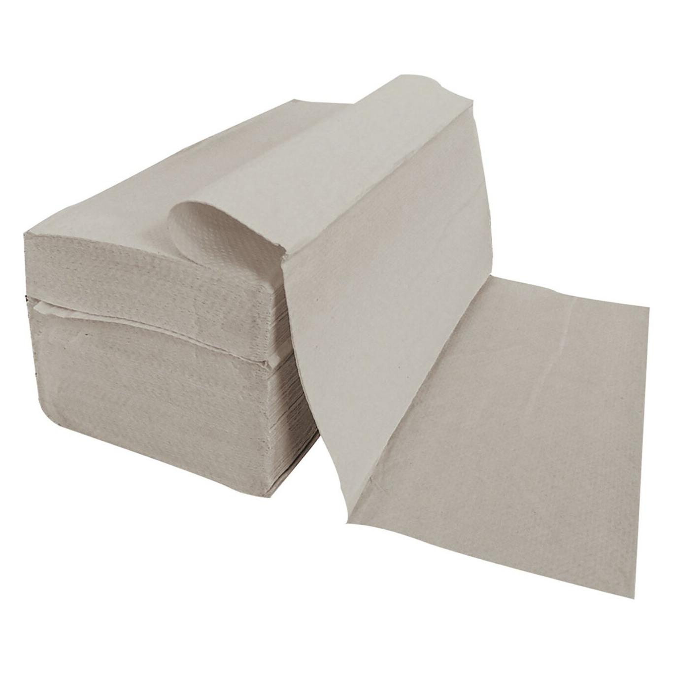 franz mensch HygoClean Falthandtücher, natur, 1-lagig, 25x23 cm, Z-Falz 250 Stück, 100% Recyclingpapier (30401)