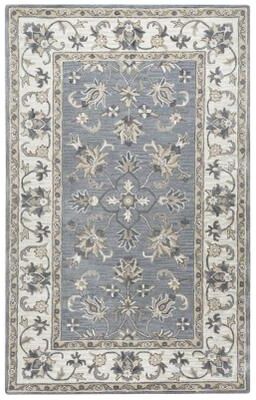Alora Decor Liberty Traditional Hand-Tufted Bordered Grey/Tan Area Rug
