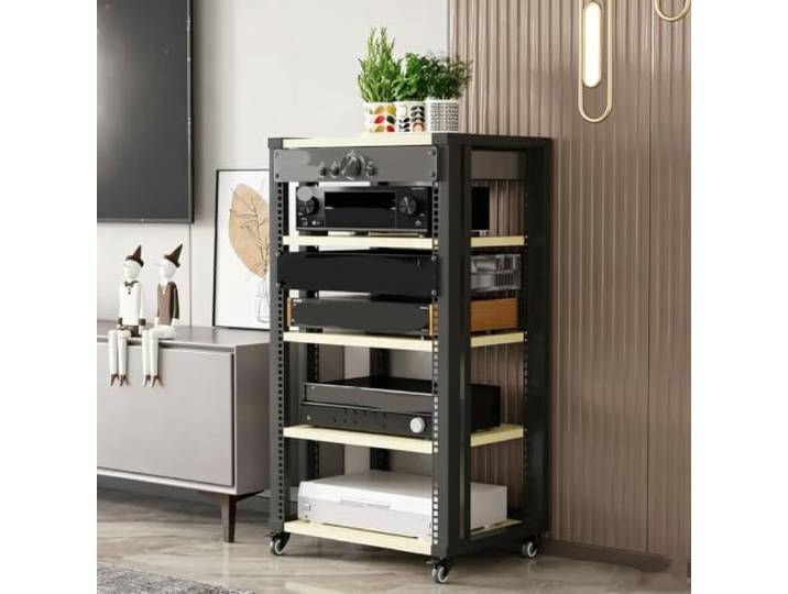 ZSCNYHMT Audio Rack, Verstellbares Mehrstöckiges Regal Audioausrüstung Flexible regalaufteilung, verstärkter rahmen, aufbewahrung für verstärker, receiver und mediengeräte