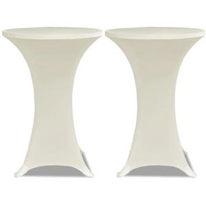 vidaXL Tischhusse Stretch, 241207, Ø 60 cm, für Stehtische bis 120 cm Höhe, creme, 2 Stück