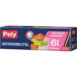 Pely Gefrierbeutel 54030276, 6 Liter, 29 x 44cm, 15 Stück