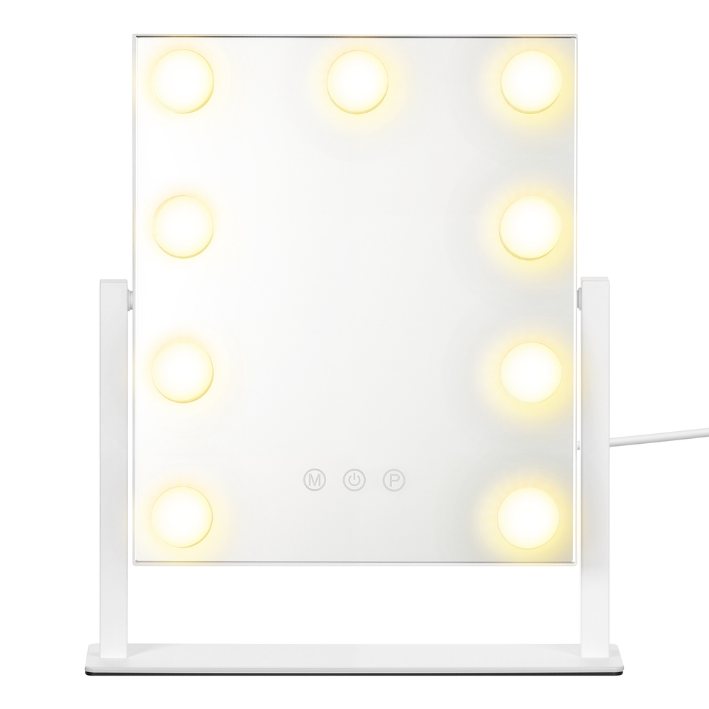 SONGMICS Make-up Spiegel mit LED-Beleuchtung, Kosmetikspiegel, Touch-Steuerung LWMB35005WC02