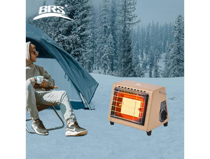 BRS-H23 Chauffage de tente portable 1500 W Chauffage au butane pour espace extérieur avec valve de contrôle Chauffage de patio à rayons infrarouges pour camping hiver