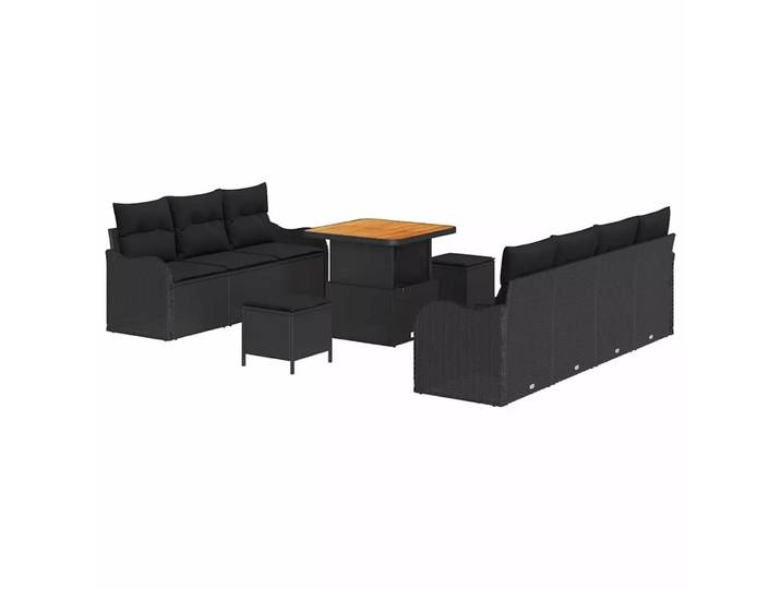 VidaXL - Gartenset poly-rattan, One Size, Schwarz