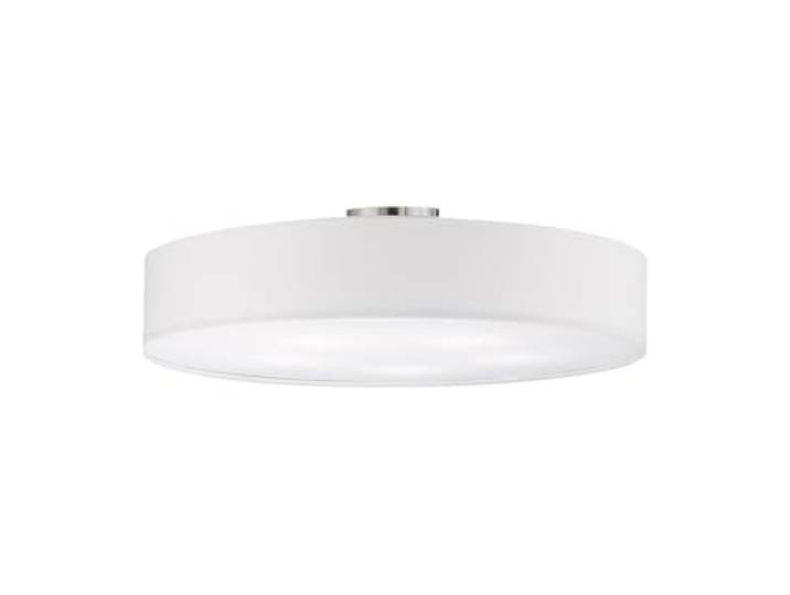Trio Leuchten Plafonnier Hotel 603900501 en métal nickel mat\, abat-jour en tissu blanc\, sans 5 ampoules E27