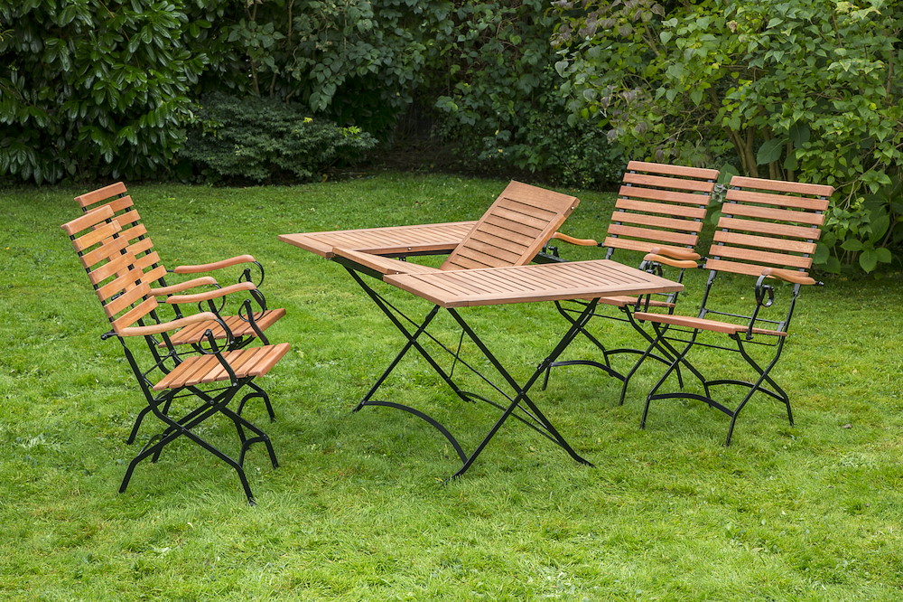 MERXXHANDELS Schlossgarten Set 5tlg 4 Sessel Tisch 100(150)x90cm 16909245