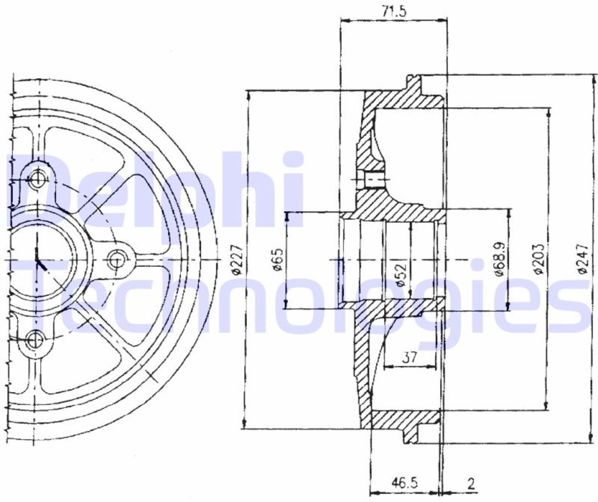 Delphi Tamburo freno BF392