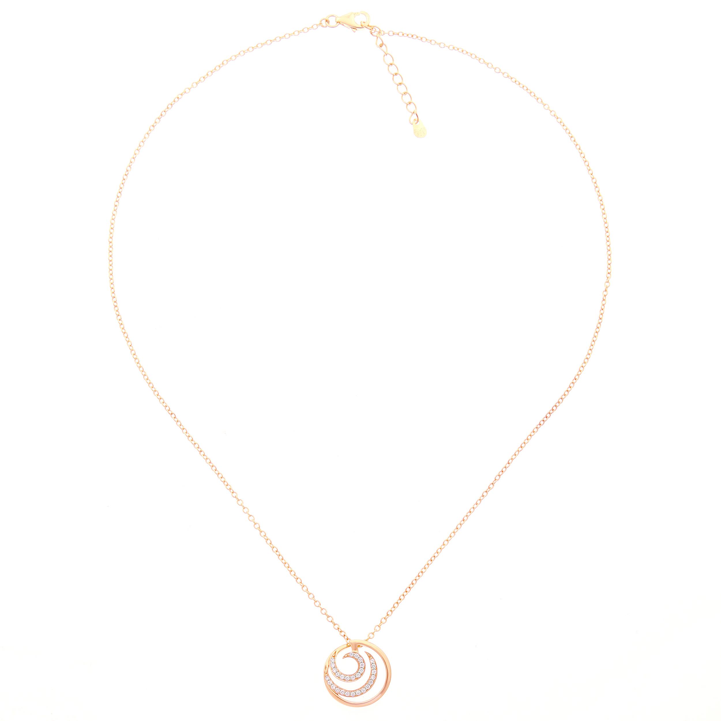 Orphelia 'Elaine' Dames 925 Sterling Zilveren Ketting met Hanger - Roze ZH-7084/1