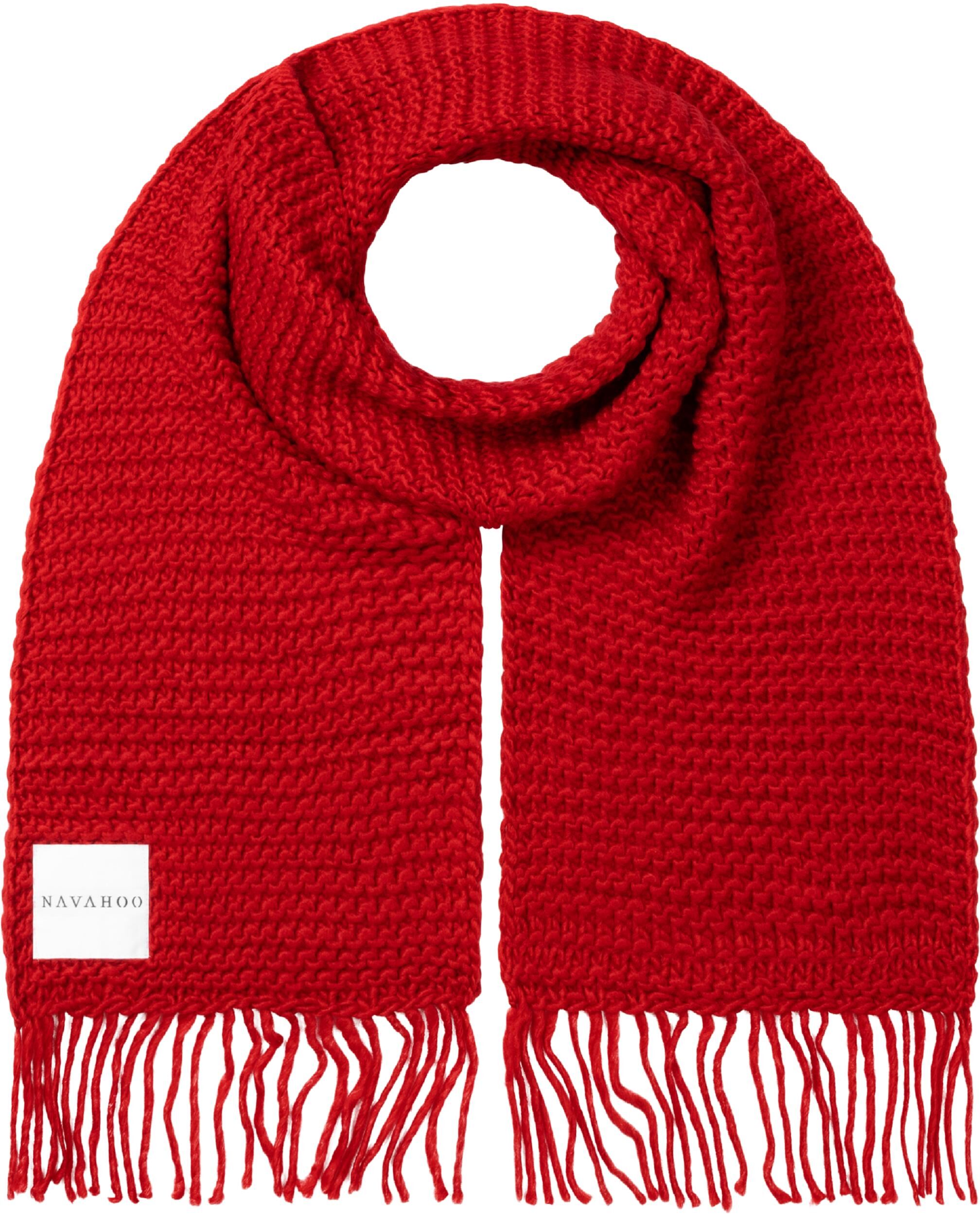 Strickschal NAVAHOO "Strickschal Kuschelpärchen 14", Damen, Gr. M, rot (salsa rot), Obermaterial: 100% Polyacryl PAN., Modetücher Strickschal